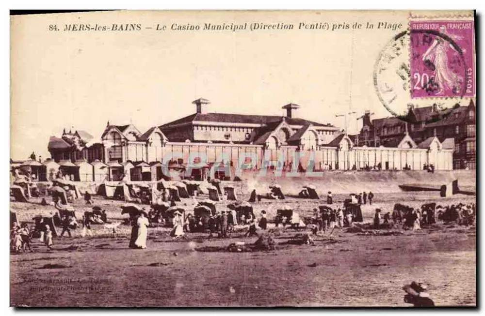 MERS-les-BAINS — Das Gemeindekasino (Direction Pcntic) von der Strandseite — G. Arnaud, Fotograf - Vorderseite
