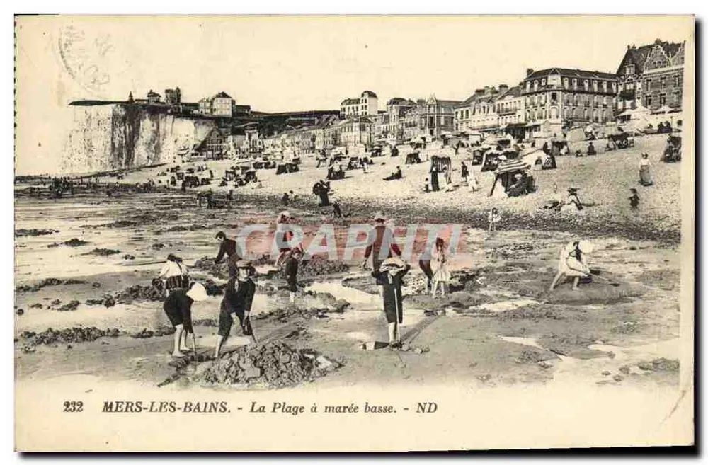 MERS-LES-BAINS — A Praia com maré baixa — ND - Frente
