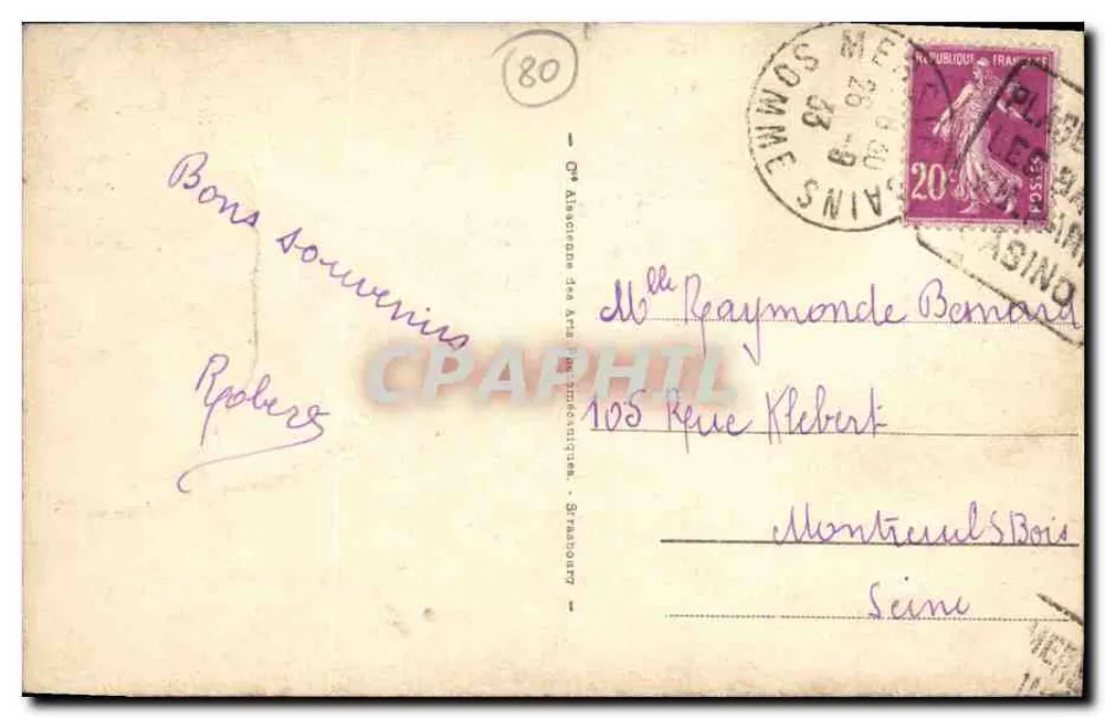 MERS-les-BAINS — Sob tempo forte — Bilhete postal antigo n°51 - Verso