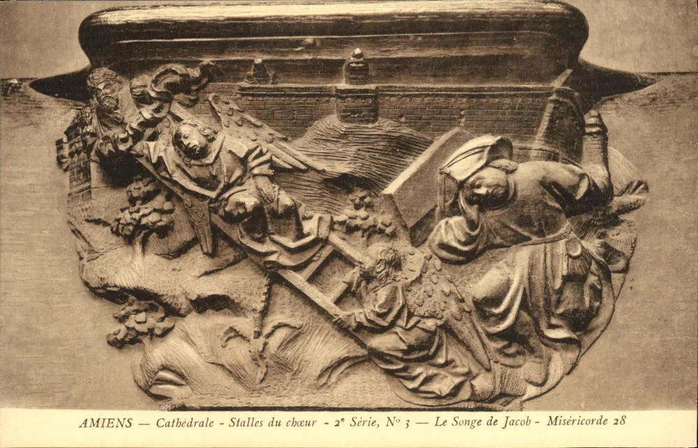 Amiens — Kathedrale — Chorstühle — 2. Serie, Nr. 3 — Der Traum Jacobs — Miséricorde 28 - Vorderseite