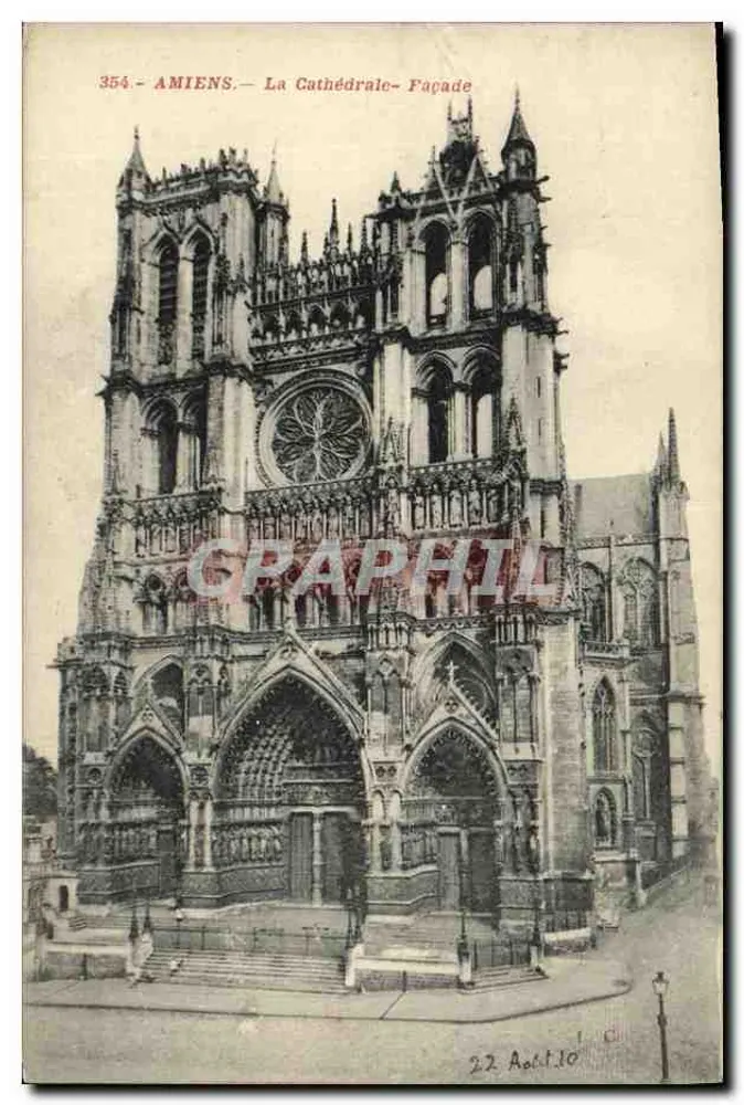 Amiens — A Catedral — Fachada — L. Caron fot.-edit. Amiens — n° 354 - Frente