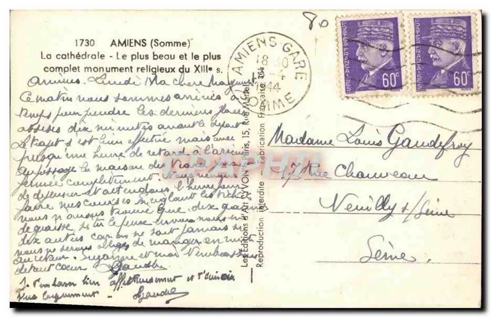 Katedra Najświętszej Maryi Panny w Amiens — Amiens (Somme) — wydawnictwo H. Fron - Rewers
