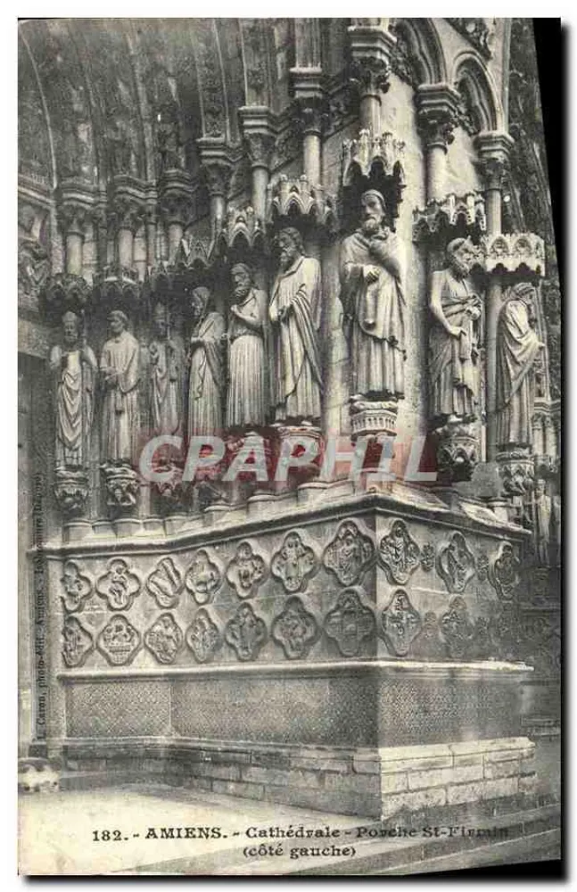 Amiens - Cathédrale - Porche Saint-Firmin (côté gauche) — éditeur K. Karau, photo-édit. Amiens, n° 182 - Vorderseite