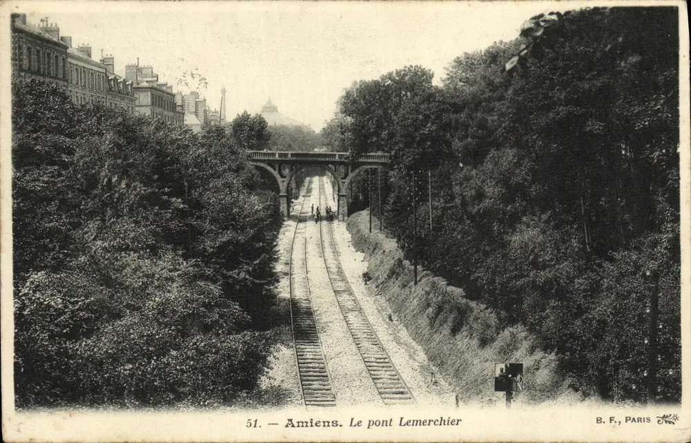 Amiens — O ponte Lemerchier — B.F., Paris, n°51 - Frente