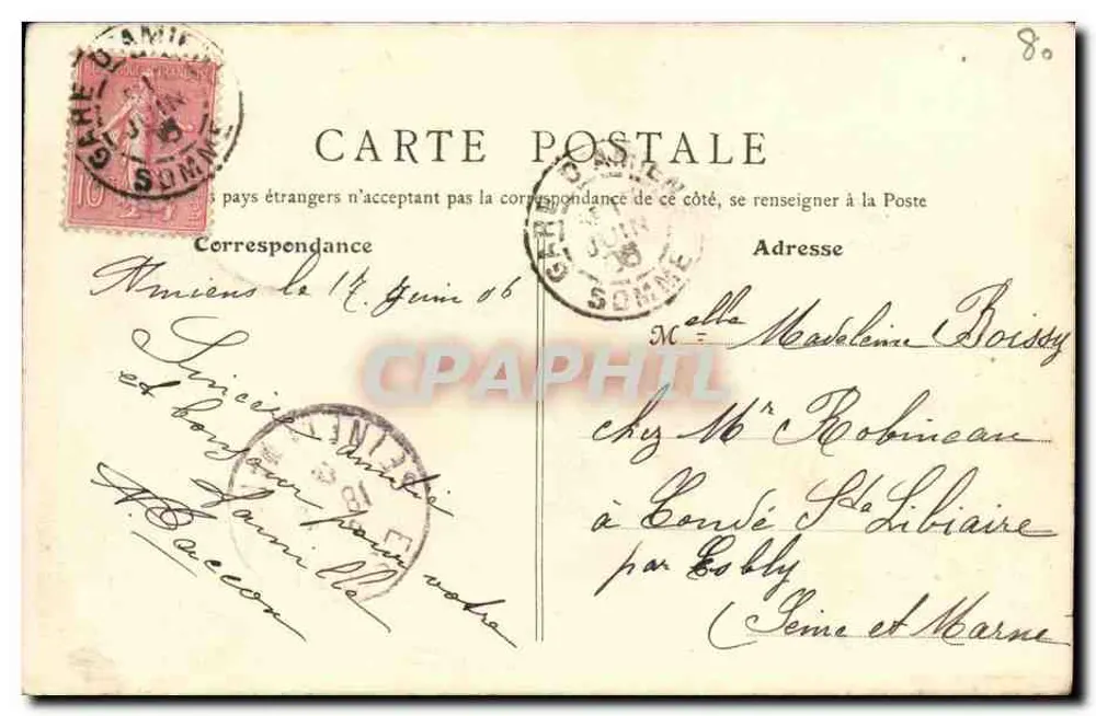 Amiens — O ponte Lemerchier — B.F., Paris, n°51 - Verso