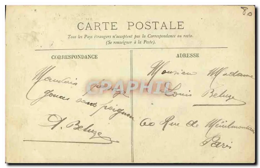 Amiens — Die Uhr und die Rue des Vergeaux — LL. - Rückseite