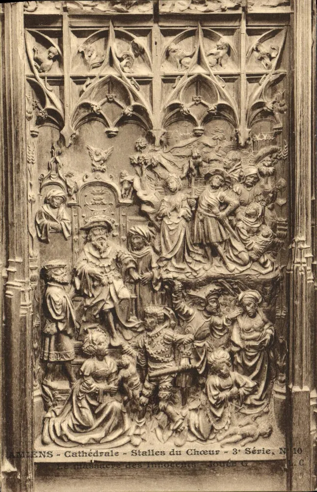 Amiens - Kathedrale - Chorbanken - Das Massaker der Unschuldigen - 3. Serie, Nr. 10 - Vorderseite