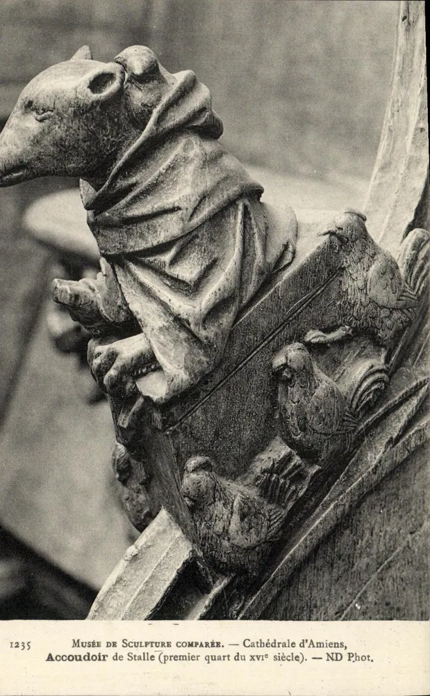 Stuhllehne — Kathedrale von Amiens, Anfang des 16. Jahrhunderts — ND Fotografie - Vorderseite