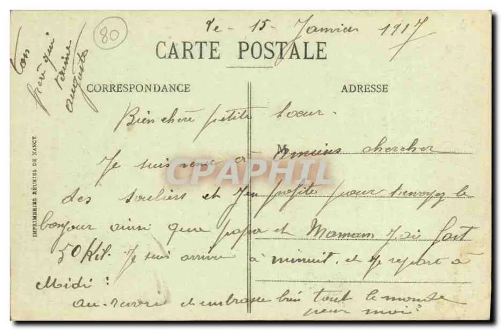 Amiens - A Escola Janvier - Edição C. N. - Verso
