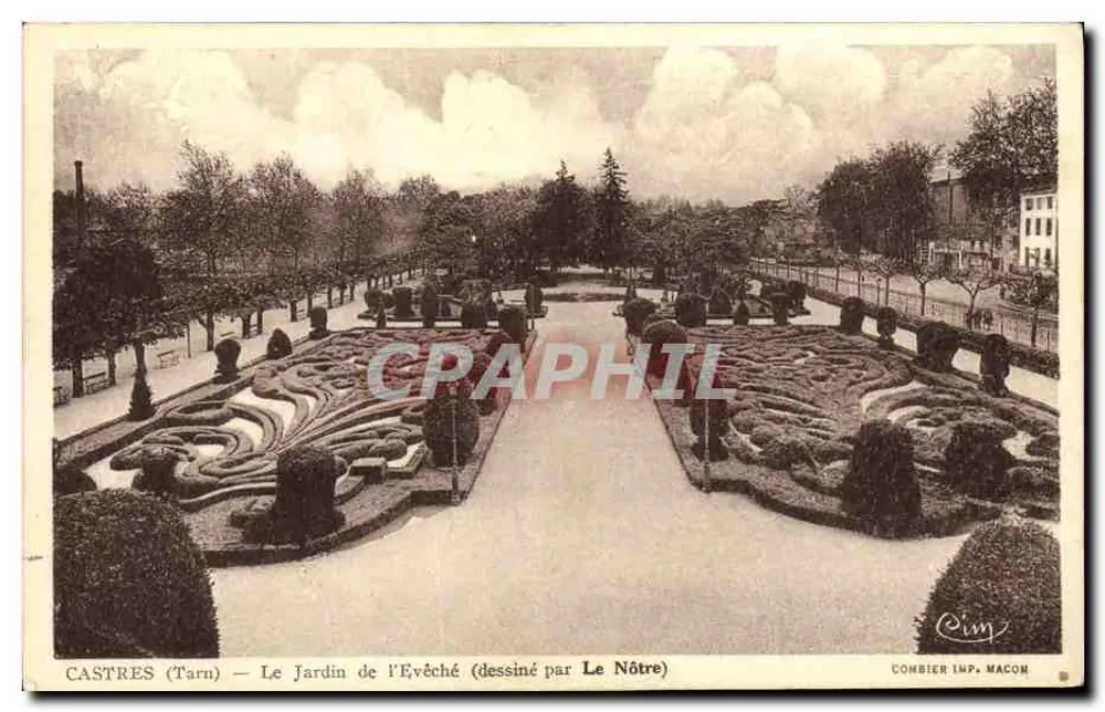 Castres (Tarn) — Der Garten des Bischofs (gezeichnet von Le Nôtre) - Vorderseite