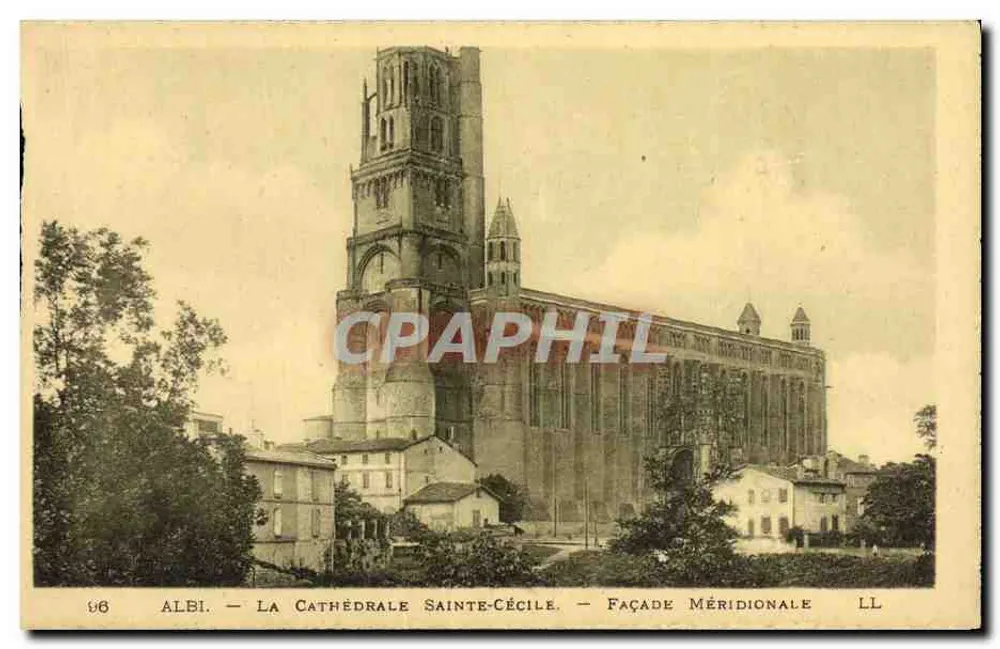 Albi — La Cathédrale Sainte-Cécile — Façade Méridionale, éditeur LL, n° 96 - Vorderseite