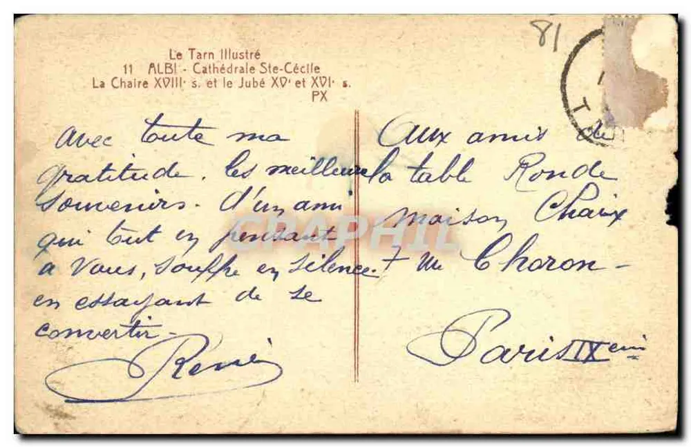 Cathédrale Sainte-Cécile — Intérieur avec chaire et jubé — Le Tarn Illustré, n°11 - Verso