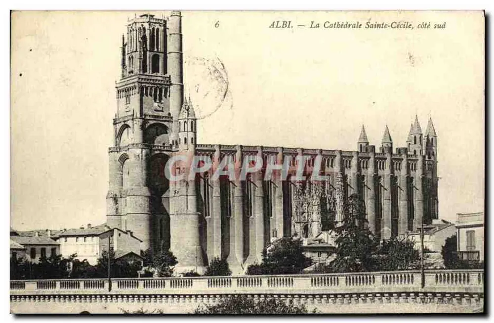 Albi — Die Kathedrale Sainte-Cécile, südliche Seite - Vorderseite