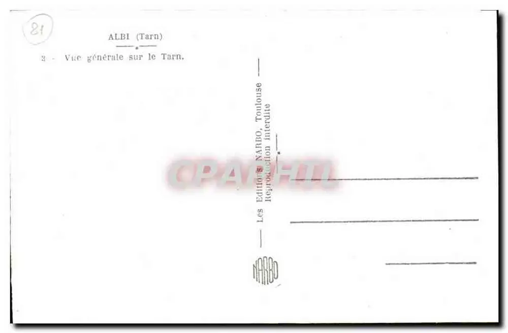 Albi — Vista geral sobre o Tarn — Edições NARBO - Verso