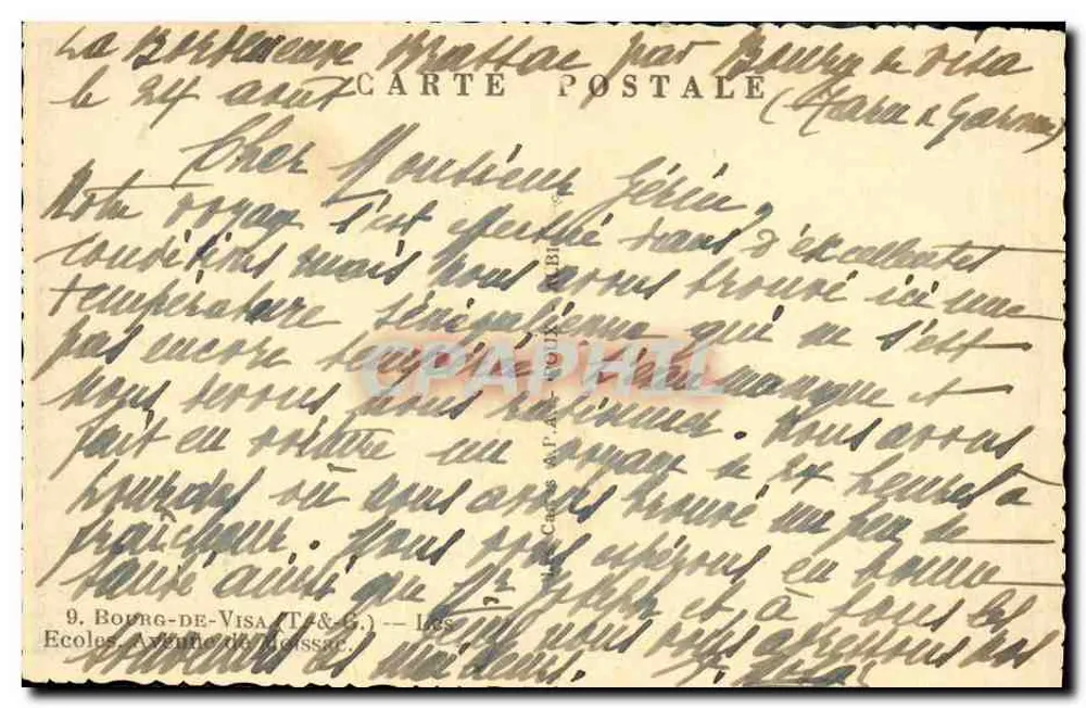 Bourg-de-Visa — As escolas — editor A. P. A. - Verso