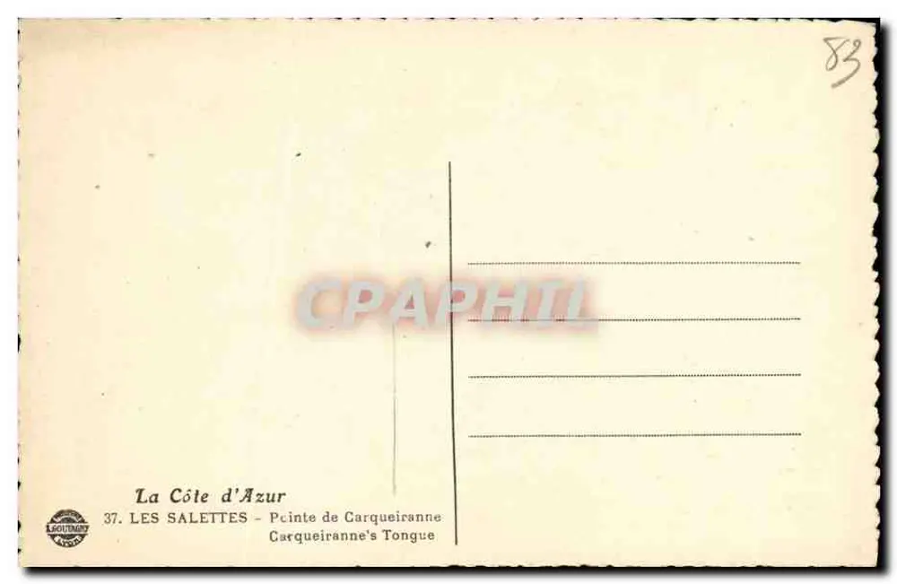 Les Salettes - Punt van Carqueiranne — uitgever Asgoumery, n°37 - Achterkant