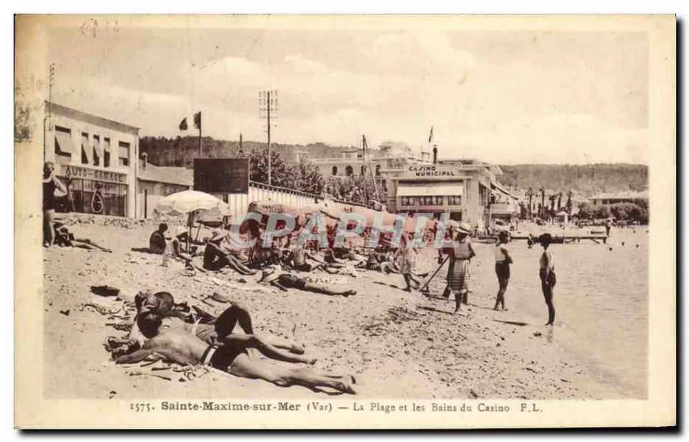 Sainte-Maxime-sur-Mer (Var) — Die Strandbad und das Casino F.L. - Vorderseite
