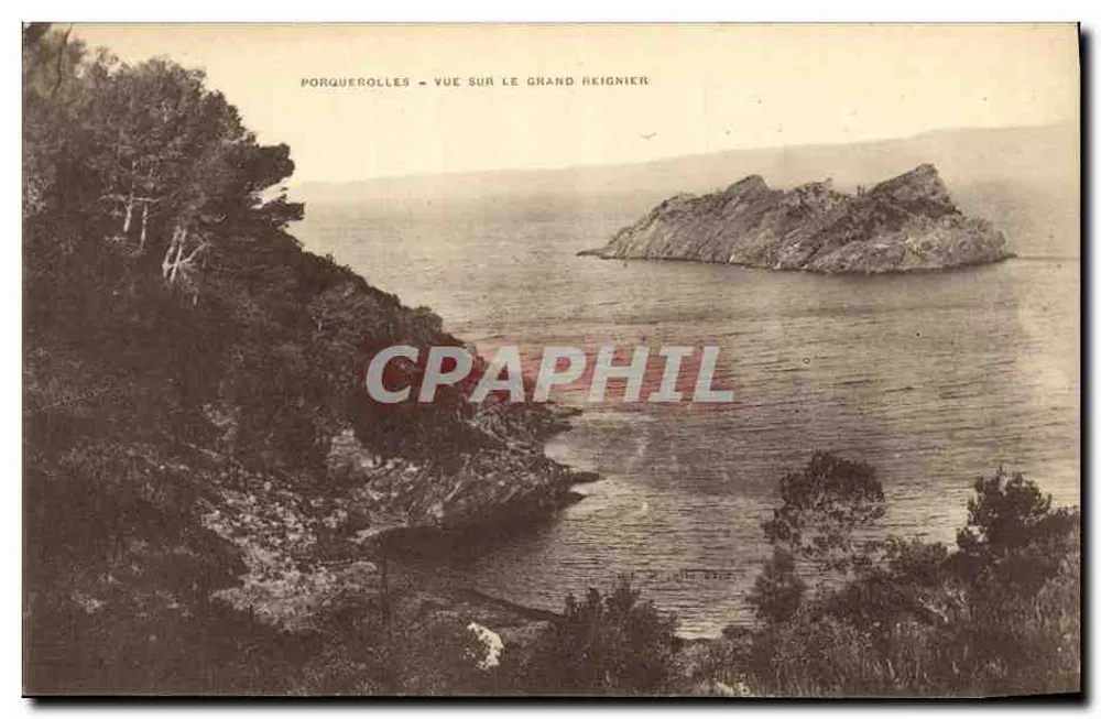 Porquerolles — Aussicht auf den Grand Reignier — Verlag: Établissements d'Impression et de Photographie, Toulon - Vorderseite