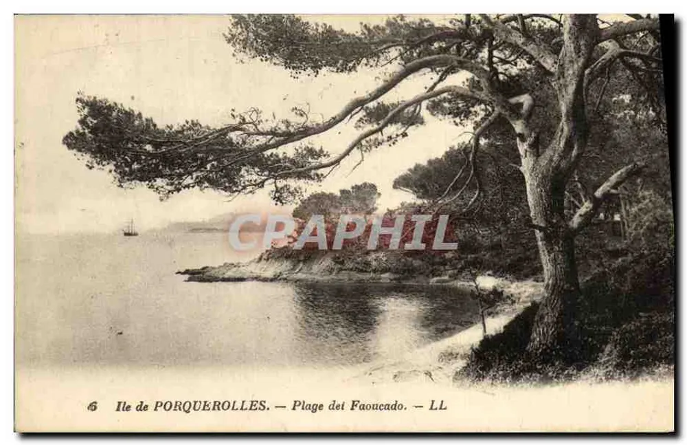 Ilha de PORQUEROLLES — Praia do Faoucado — LL - Frente