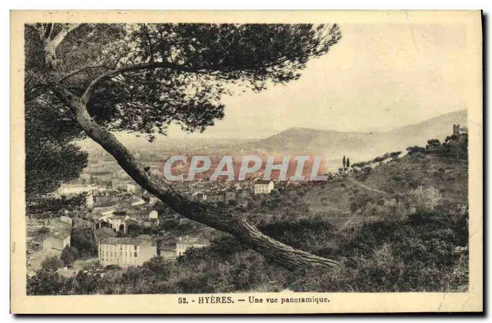 Hyères — Uma vista panorâmica — Huet, editor, n° 52 - Frente