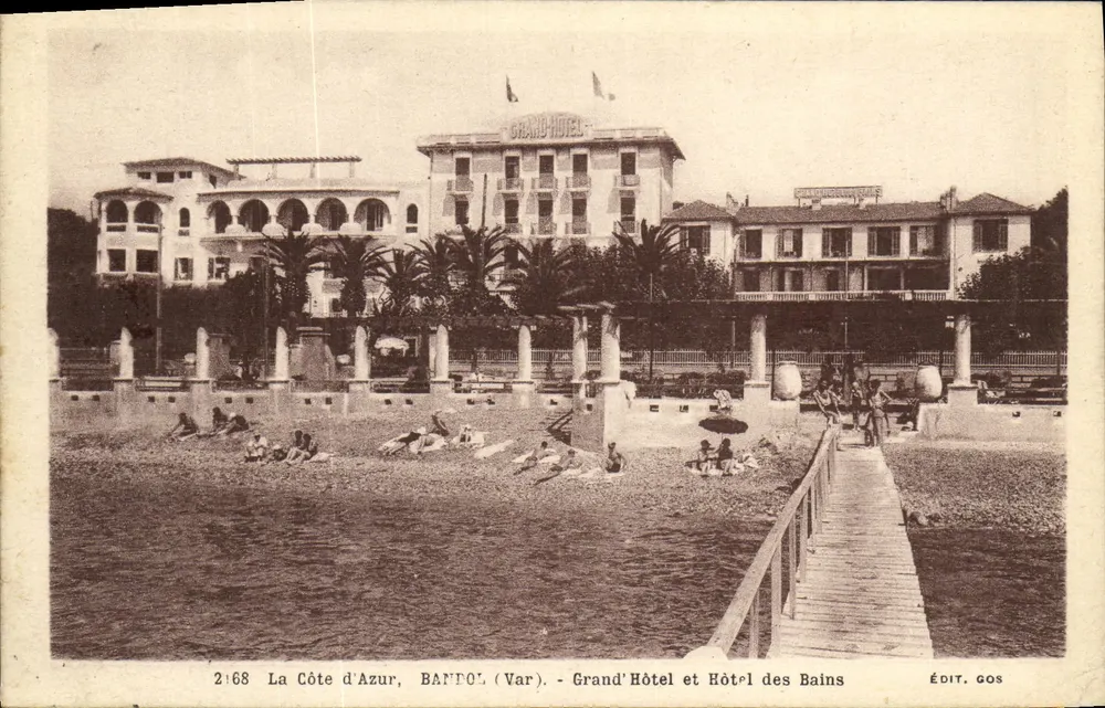 Die Französische Riviera, BANTOL (Var) — Grand'Hôtel und Hôtel des Bains — Édit. Gos - Vorderseite
