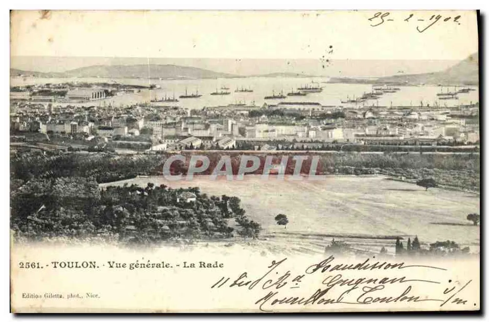 Toulon - Vista geral - A Baía — Edição Giletta, fot. Nice, n° 2561 - Frente