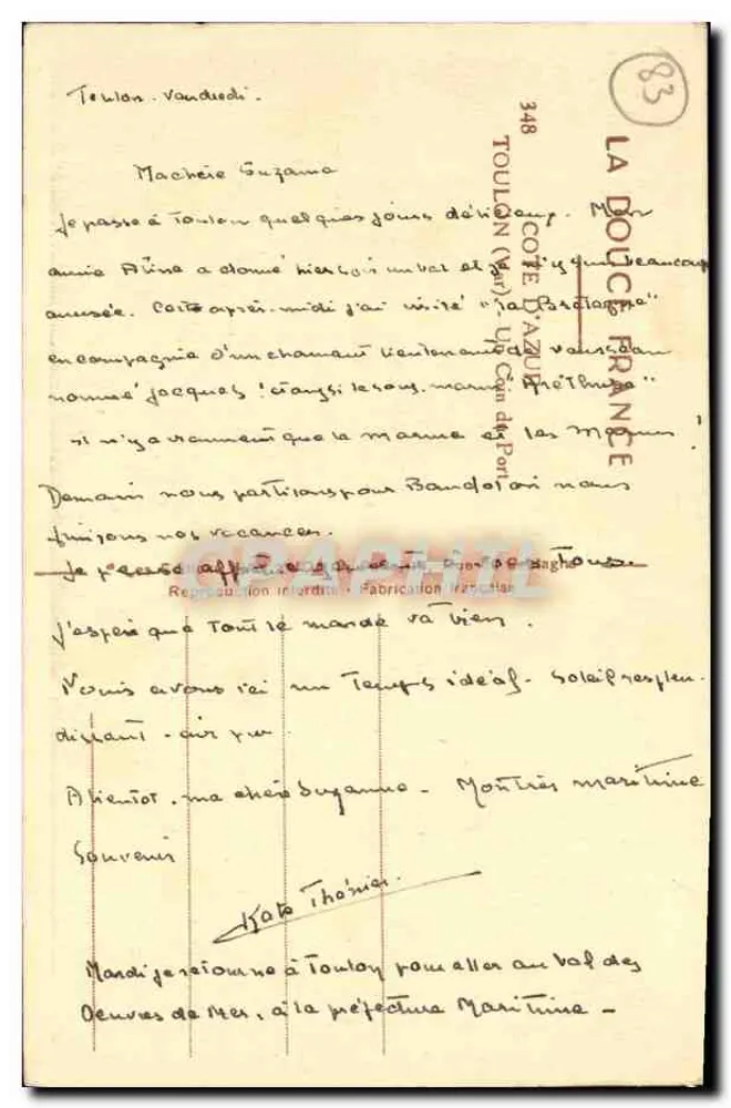 Toulon — Ansicht des Hafens — Yvon - Rückseite