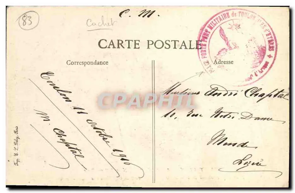 Toulon — Anse do Cabo Marrom e Bateria Baixa — Editor EID, n° 126 - Verso