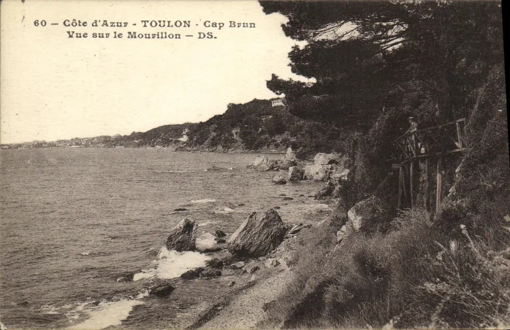 Côte d'Azur - TOULON - Cap Brun — Blick auf den Mourillon — DS. — Antike Ansichtskarte n°60 - Vorderseite