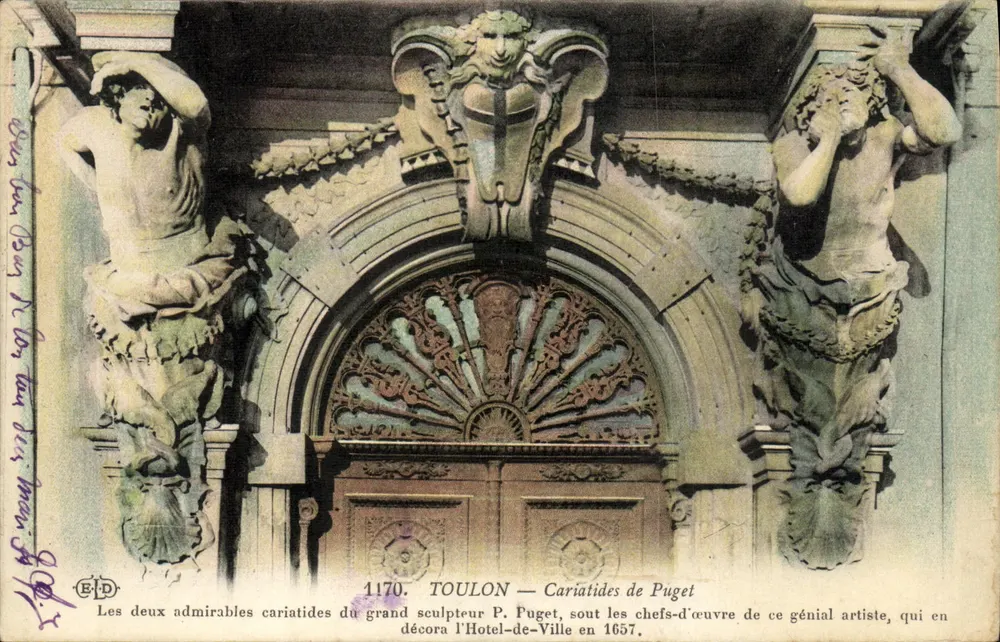 Toulon — Cariatides de Puget — editor E.D. n° 1170 - Frente