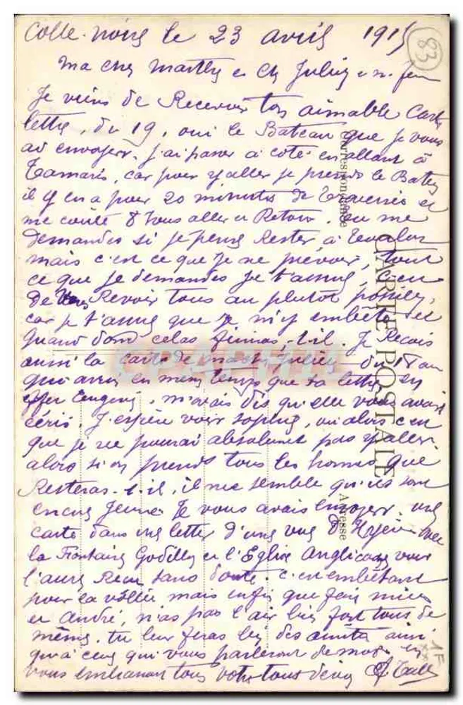 Toulon — Cariatides de Puget — editor E.D. n° 1170 - Verso