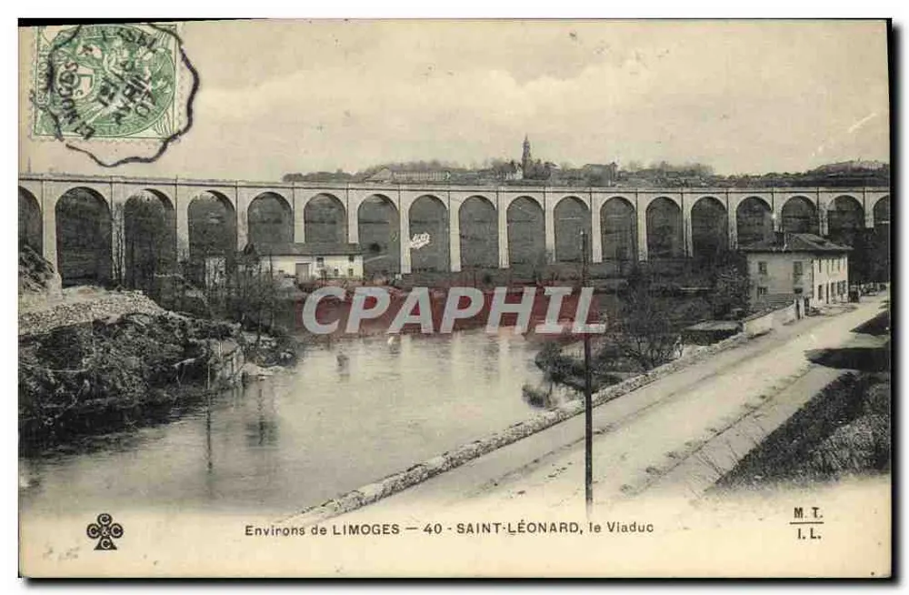 Environs de LIMOGES — 40 — SAINT-LÉONARD, le Viaduc — M.T. I.L. - Frente