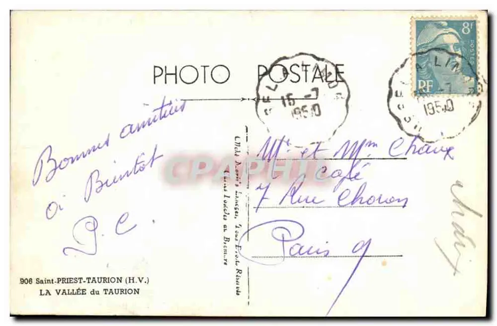 Saint-Priest-Taurion — La Vallée du Taurion — Cartolina fotografica - Verso