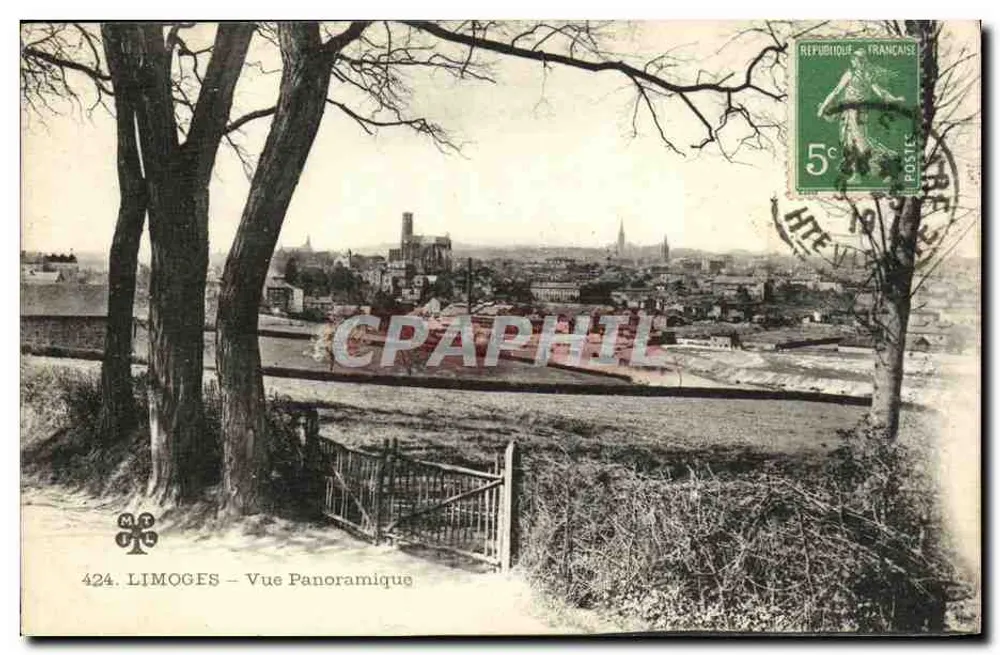 Limoges – Vista Panorâmica — M. 7, Impressão, Limoges, n° 424 - Frente