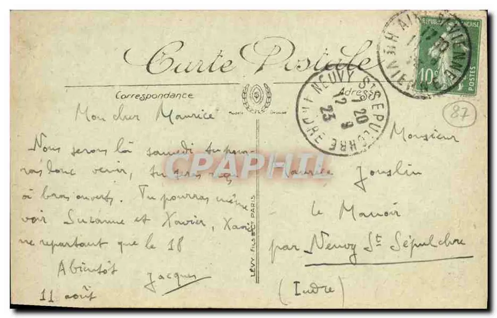 Limoges — A Igreja de São Pedro — Lévy Fils Paris - Verso