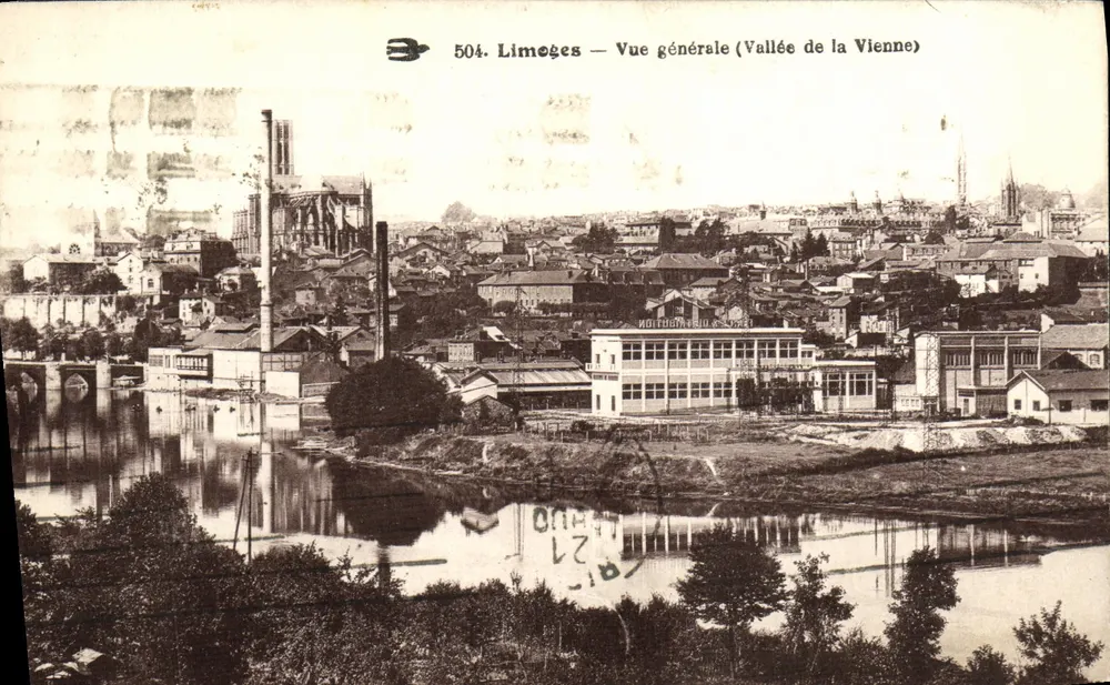 Limeuges — Vista geral (Vale da Vienne) — Editora não identificada, n° de série 504 - Frente