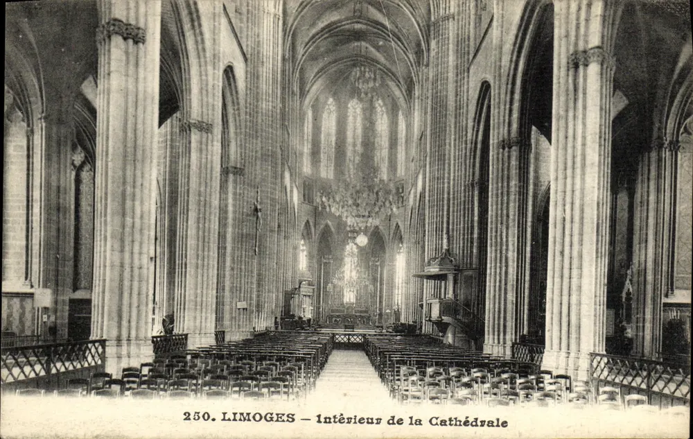 Limoges — Binnenkant van de Kathedraal — uitgever L. GOUTINERY, n° 250 - Voorkant