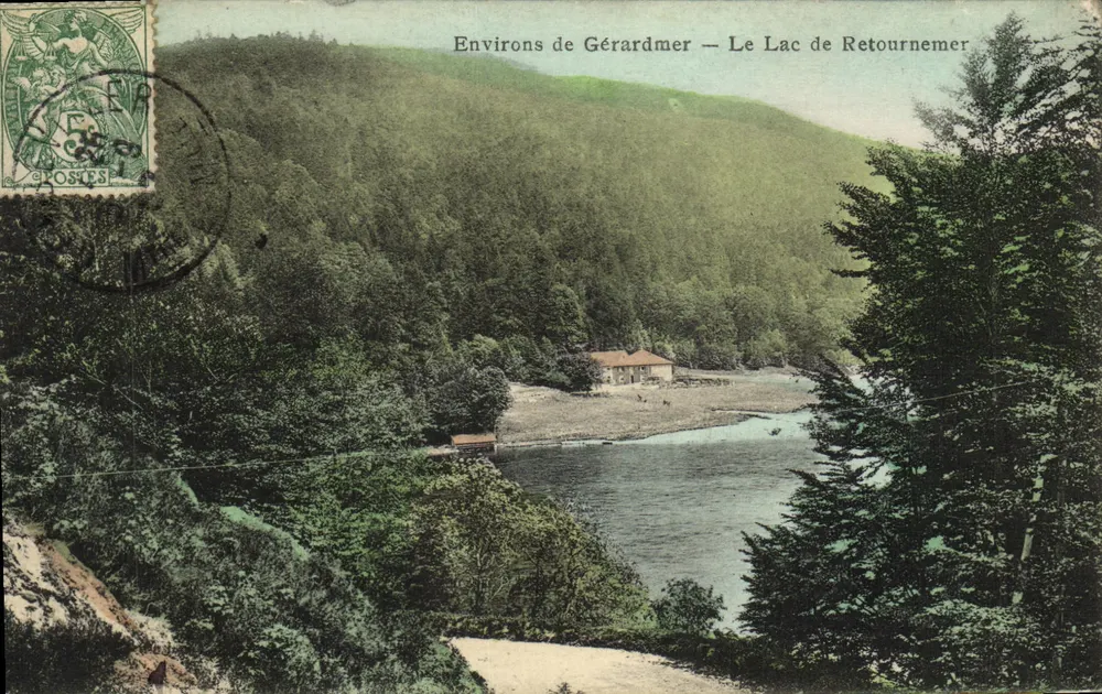 Arredores de Gérardmer — O Lago de Retournemer — Editor: Éd. G. B. L. (n° 127) - Frente