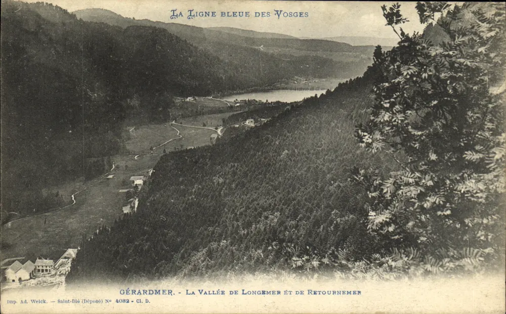 Gérardmer - Die Tal der Longemer und Retournemer — Die Blaue Linie der Vosges — Imp. Ad. Welck, Saint-Dié, Nr. 4082 - Vorderseite