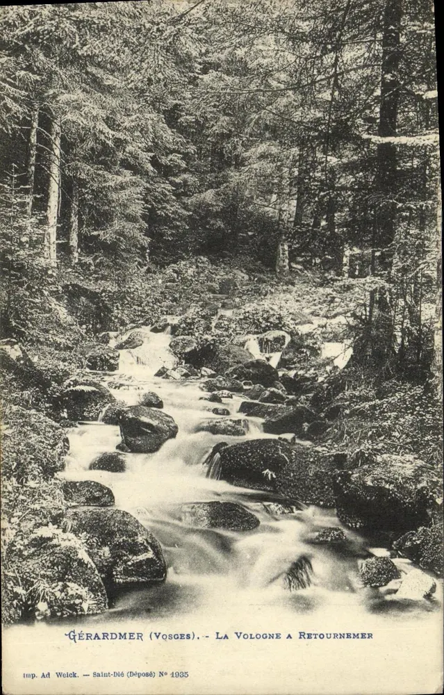 Gérardmer (Vosges) — A Voloone em Retournemer — imp. Ad Weick, Saint-Dié, N° 1935 - Frente