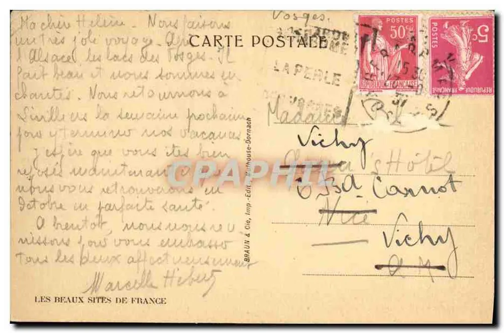 Gérardmer — O Lago — BRAUN & Cie, Imp. Dornach - Verso