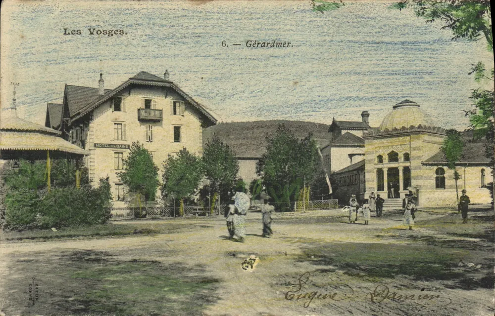 Gérardmer — Vista do Hotel dos Banhos e do edifício dos Banhos Termais — Eugène Damier - Frente