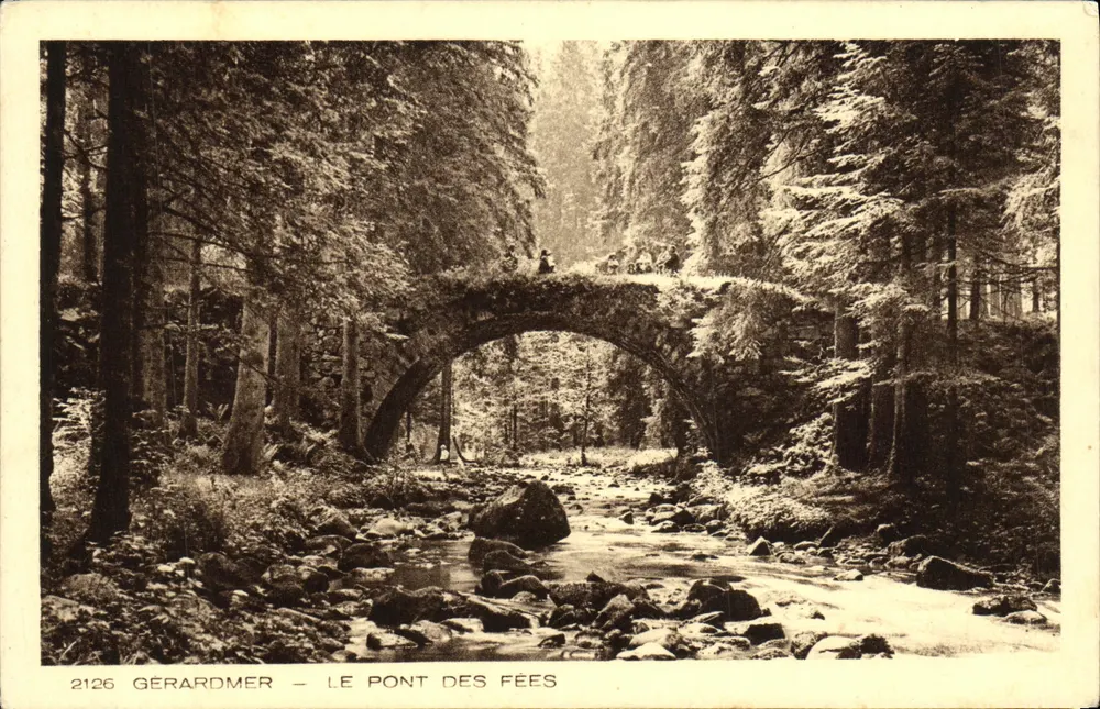 Gérardmer — O Ponte das Fadas — Editor Braun & Cie, Mulhouse-Dornach, n° 2126 - Frente