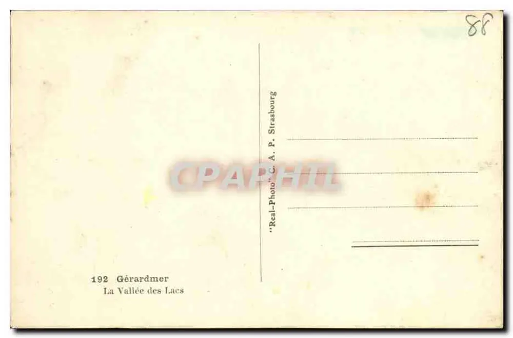 Gérardmer — La Vallée des Lacs — C.A.P. Strasbourg - Achterkant