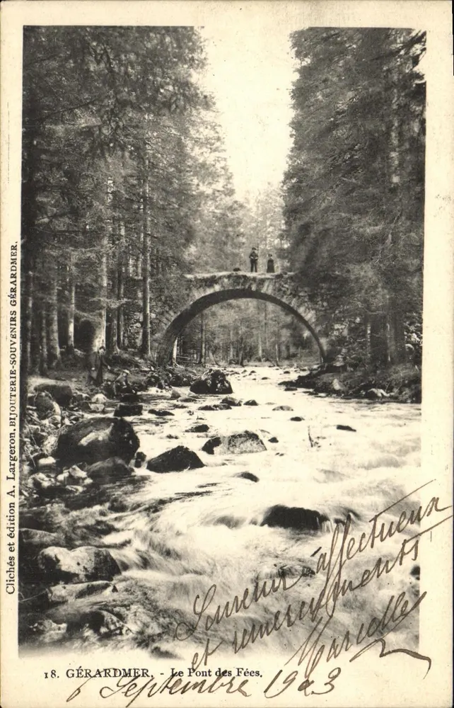 Gérardmer - Il Ponte delle Fate — cliché A. Largeron, edizione Gérardmer, n°18 - Recto