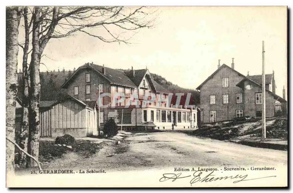 GERARDMER - A Schlucht — Edição A. Largeron, Souvenirs - Gerardmer, n°25 - Frente