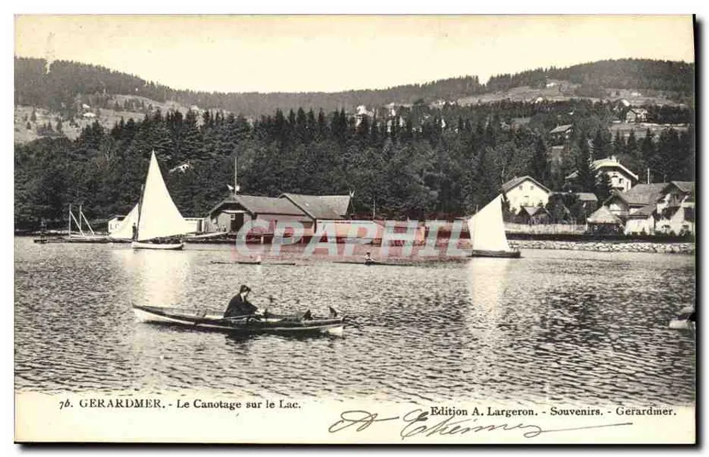 Gérardmer - O Canoagem no Lago — Edição A. Largeron. Lembranças - Gérardmer - Frente