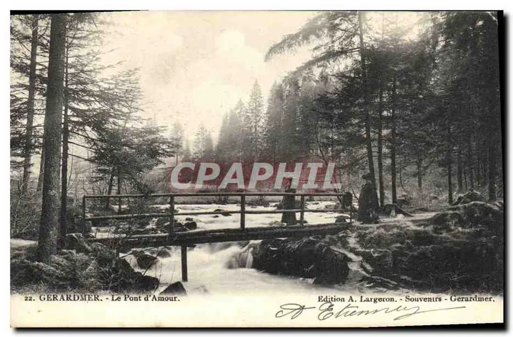 Gérardmer - O Ponte do Amor — Edição A. Largeron - Recordações - Gérardmer, n°22 - Frente