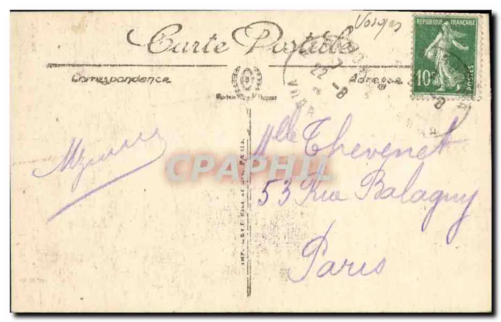 Env. de Gérardmer — A Cachoeira do Rudlin — Léon - Verso