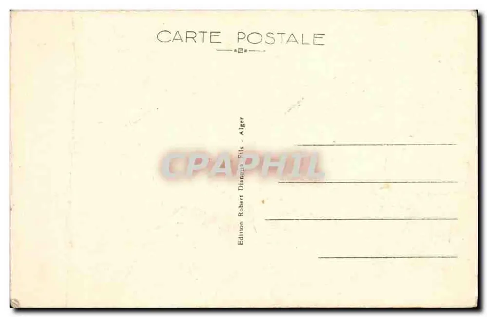 Algér - Vue générale - Entrée du Port — Éditeur IMPRIMÉ : Edition Robert Dianez Fils - Alger, n° 202 - Verso